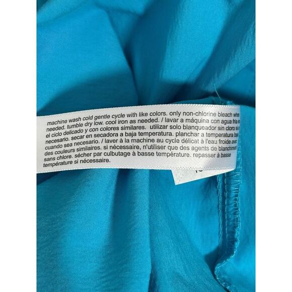 Eloquii Poplin Twofer Shirtdress Front Placket Long Sleeve Mini Size 18 Blue - Picture 13 of 16